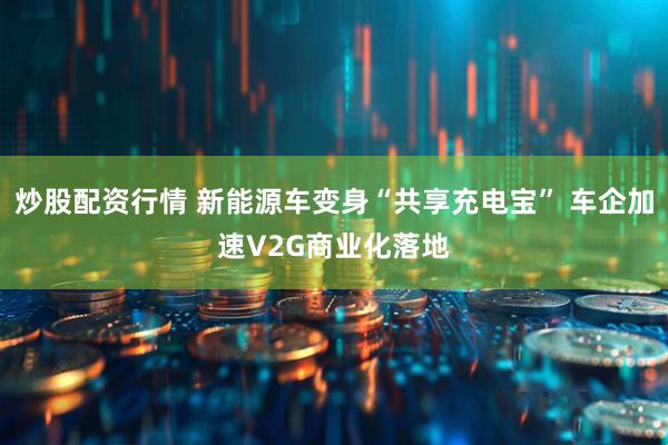 炒股配资行情 新能源车变身“共享充电宝” 车企加速V2G商业化落地