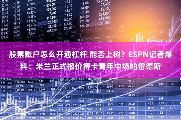 股票账户怎么开通杠杆 能否上树？ESPN记者爆料：米兰正式报价博卡青年中场帕雷德斯